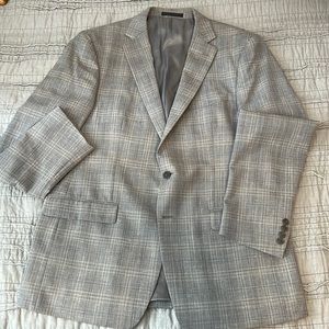 Calvin Klein Extreme Slim Fit Gray Plaid Sport Coat